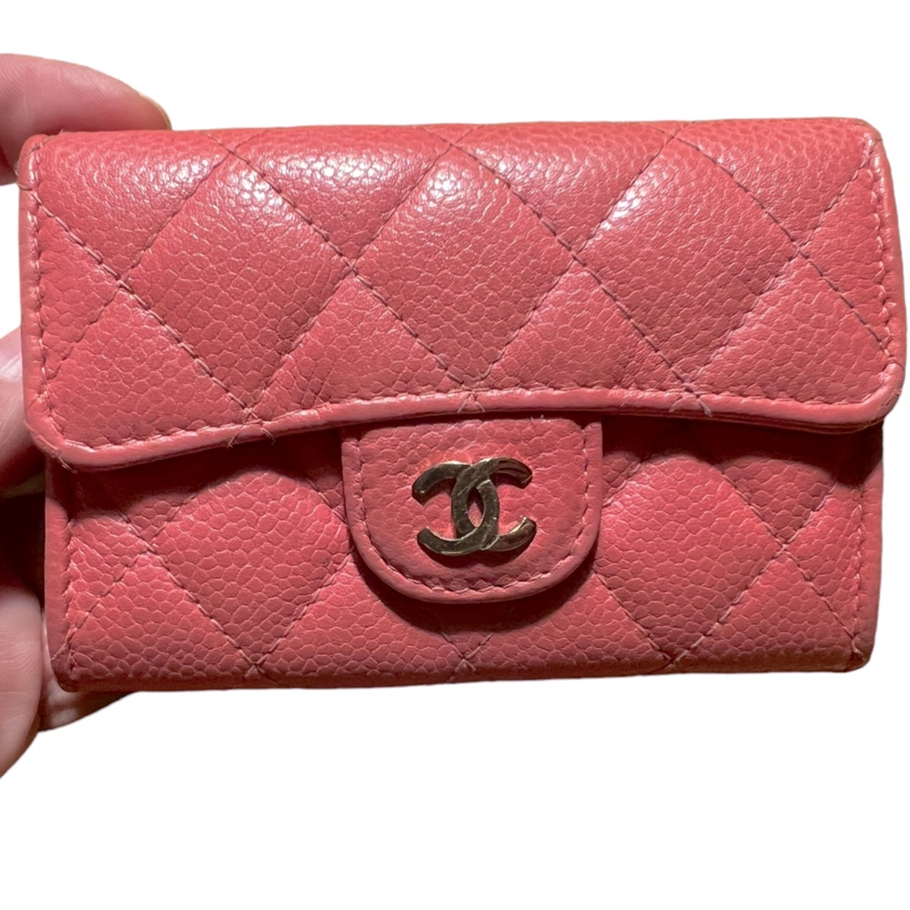 Chanel Caviar Pink Card Holder